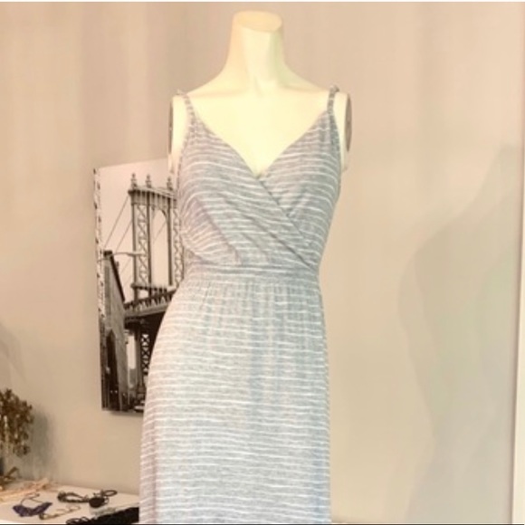 THE GAP MAXI DRESS- GREY/WHITE JERSEY MATERIAL SZ S - Picture 7 of 7